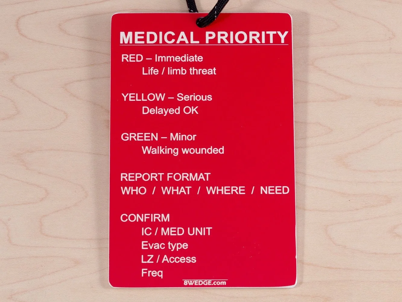 Wildland Medical Incident Report Tag | 8-Line Fireline Medical